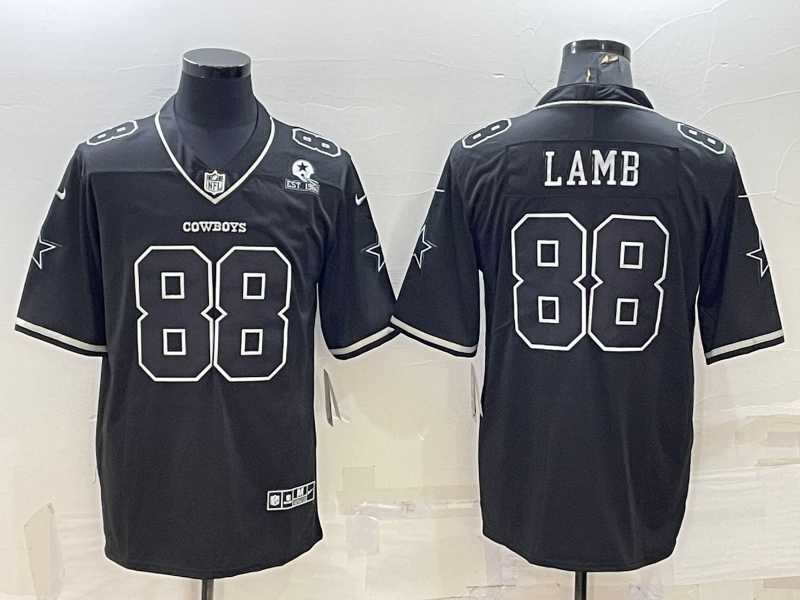 Men%27s Dallas Cowboys #88 CeeDee Lamb Black With 1960 Patch Limited Stitched Football Jersey->dallas cowboys->NFL Jersey
